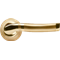 Ручка дверная на круглой розетке MORELLI MH-04 SG/GP матовое золото/золото