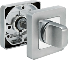 Поворотная ручка на квадратной накладке MORELLI MH-WC-S55 SC/PC матовый хром/полированный хром
