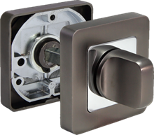 Поворотная ручка на квадратной накладке MORELLI MH-WC-S55 GR/PC графит/полированный хром