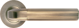 Ручка дверная на круглой розетке MORELLI MH-11 MAB/AB  матовая античная бронза/античная бронза