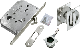 Комплект для раздвижных дверей (ручки, сантехническая защелка) MORELLI MHS-2 WC SC матовый хром