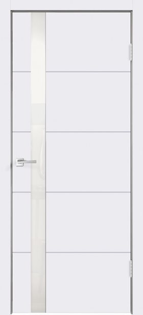 Дверь межкомнатная Velldoris SCANDI F Z1 фреза лакобель белое БЕЛАЯ Эмаль, RAL 9003