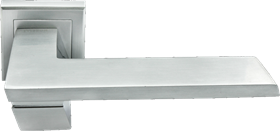 Ручка дверная на квадратной розетке MORELLI MH-29 SC/CP-S матовый хром/полированный хром
